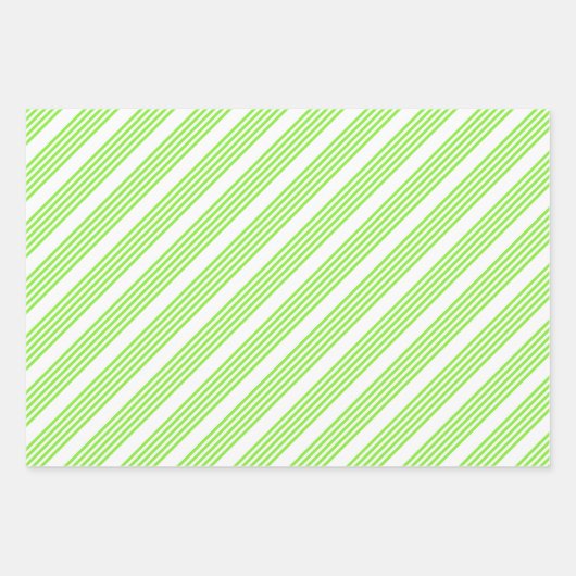 Kalkgroen en wit vijf strepen patroon inpakpapier vel (Voorkant 2)