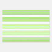 Kalkgroen en wit vijf strepen patroon inpakpapier vel (Voorkant)
