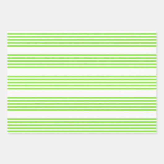 Kalkgroen en wit vijf strepen patroon inpakpapier vel (Voorkant)
