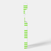 Kalkgroen en wit vijf strepen patroon iPhone hoesje (Linkerkant)