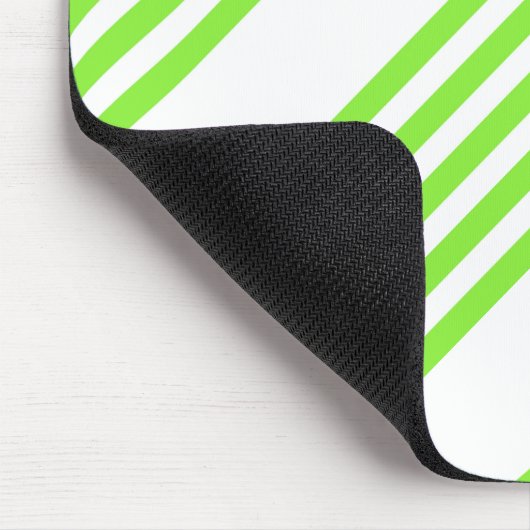 Kalkgroen en wit vijf strepen patroon muismat (Hoek)