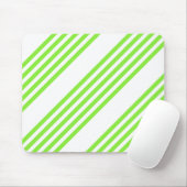 Kalkgroen en wit vijf strepen patroon muismat (Met muis)