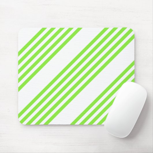 Kalkgroen en wit vijf strepen patroon muismat (Met muis)
