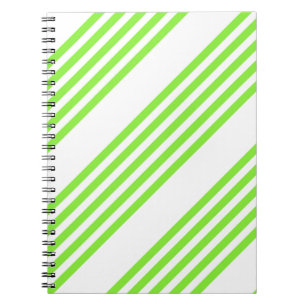 Kalkgroen en wit vijf strepen patroon notitieboek