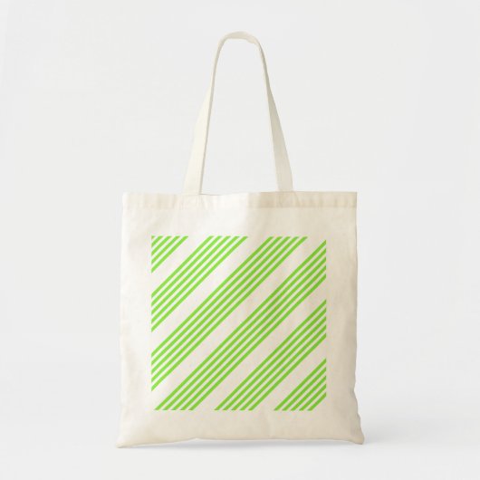 Kalkgroen en wit vijf strepen patroon tote bag (Voorkant)