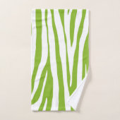 Kalkgroen en wit zebrapatroon bad handdoek (Handdoek)