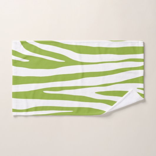 Kalkgroen en wit zebrapatroon bad handdoek (Handdoek)