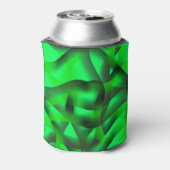 Kalkgroen en zwart krullen, met een schaduw? blikjeskoeler (Blikje Achterkant)