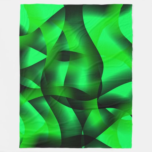 Kalkgroen en zwart krullen, met schaduw? fleece deken (Voorkant)