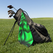 Kalkgroen en zwart krullen, met schaduw? golfhanddoek (Groen)