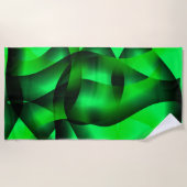 Kalkgroen en zwart krullen, met schaduw? strandlaken (Voorkant)