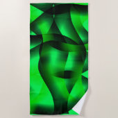 Kalkgroen en zwart krullen, met schaduw? strandlaken (Voorkant)