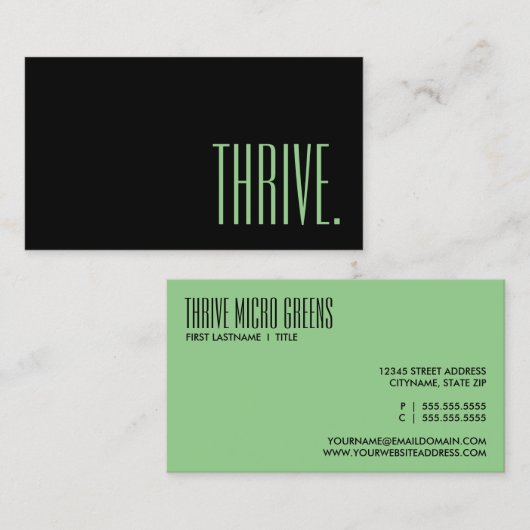 kalkgroen visitekaartje (Voorkant / Achterkant)