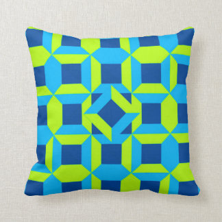 Kalkgroene blauwe aqua Geometric Throw kussen