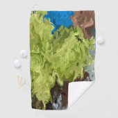 Kalkgroene, blauwe en bruine oliën golfhanddoek (Insitu)