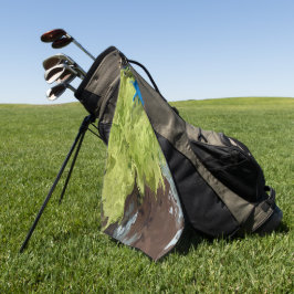Kalkgroene, blauwe en bruine oliën golfhanddoek
