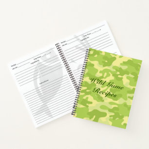 Kalkgroene camouflagepatroon receptenboek notitieboek