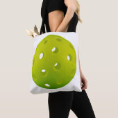 Kalkgroene echte pickleball, tweezijdig tote bag (Dichtbij)