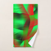 Kalkgroene en heldere rode rimpels, met schaduw? bad handdoek (Handdoek)