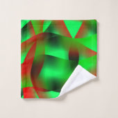 Kalkgroene en heldere rode rimpels, met schaduw? bad handdoek (Wasdoekje)