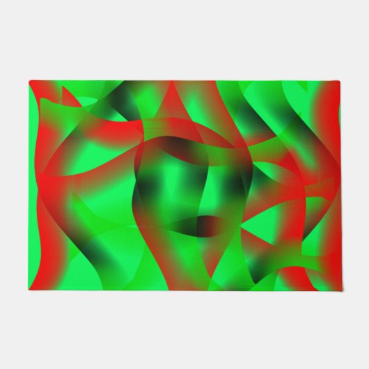 Kalkgroene en heldere rode rimpels, met schaduw? deurmat (Voorkant)