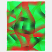 Kalkgroene en heldere rode rimpels, met schaduw? fleece deken (Voorkant)