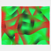 Kalkgroene en heldere rode rimpels, met schaduw? fleece deken (Voorkant (Horizontaal))
