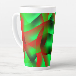 Kalkgroene en heldere rode rimpels, met schaduw? latte mok