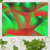 Kalkgroene en heldere rode rimpels, met schaduw? theedoek (Gevouwen)