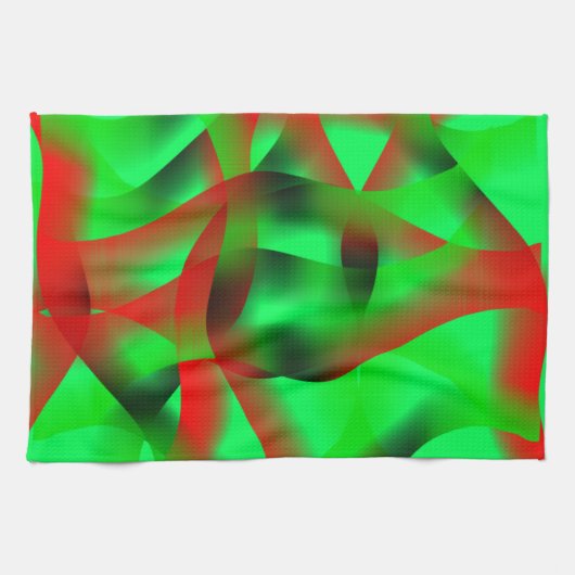 Kalkgroene en heldere rode rimpels, met schaduw? theedoek (Horizontaal)