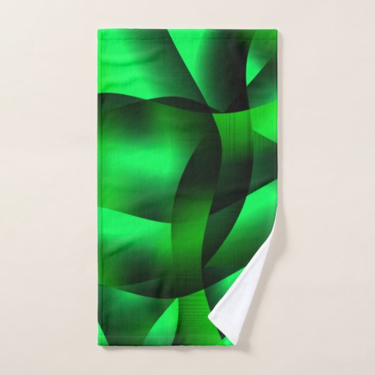 Kalkgroene en zwarte golflengte, met schaduw? bad handdoek (Handdoek)