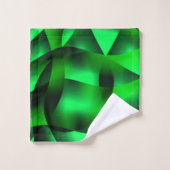 Kalkgroene en zwarte golflengte, met schaduw? bad handdoek (Wasdoekje)