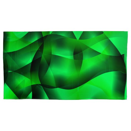 Kalkgroene en zwarte golflengte, met schaduw? kussensloop (Voorkant-Links)