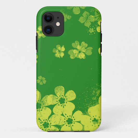 Kalkgroene florale patronen Case-Mate iPhone case (Achterkant)