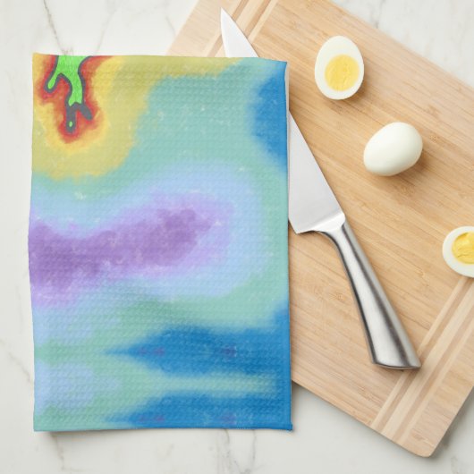 Kalkgroene gekko theedoek (Quarter Fold)