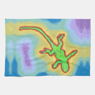 Kalkgroene gekko theedoek