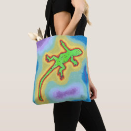 Kalkgroene gekko tote bag