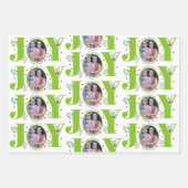 Kalkgroene joe en kerstfeestfoto's voor bessen inpakpapier vel (Voorkant 3)