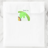 Kalkgroene Olifant Bedankt Vierkante Sticker (Tas)