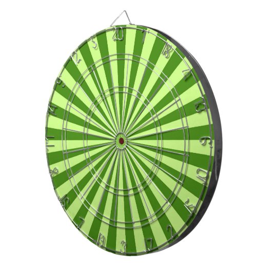 kalkgroene retro funky sun strepen dartbord (Voorkant Rechts)