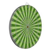kalkgroene retro funky sun strepen dartbord (Voorkant Links)