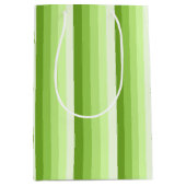 Kalkgroene schaduwstrepen medium cadeauzakje (Voorkant)