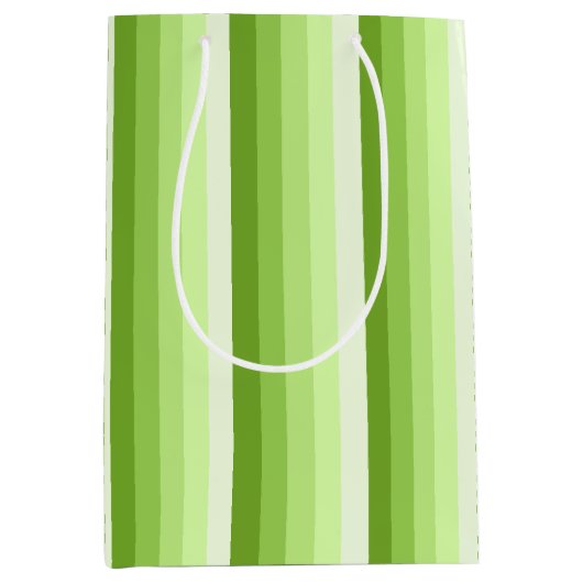 Kalkgroene schaduwstrepen medium cadeauzakje (Voorkant)