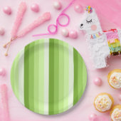 Kalkgroene schaduwstrepen papieren bordje (Feest)