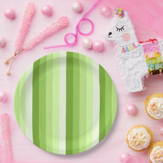Kalkgroene schaduwstrepen papieren bordje (Feest)