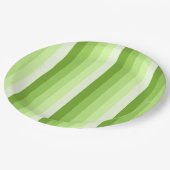 Kalkgroene schaduwstrepen papieren bordje (Gekanteld)