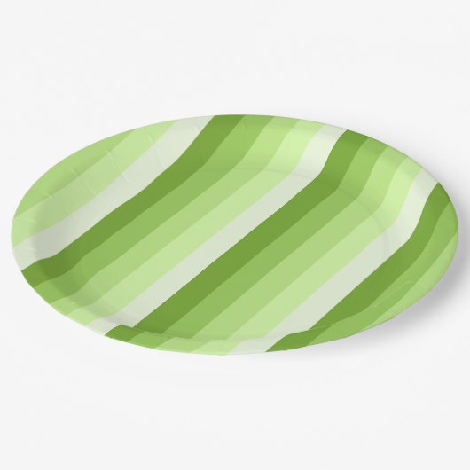 Kalkgroene schaduwstrepen papieren bordje (Gekanteld)