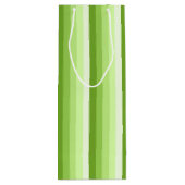 Kalkgroene schaduwstrepen wijn cadeautas (Achterkant)