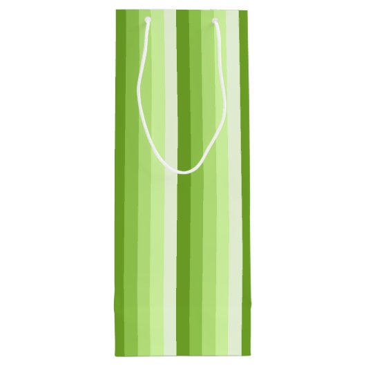 Kalkgroene schaduwstrepen wijn cadeautas (Achterkant)