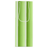 Kalkgroene schaduwstrepen wijn cadeautas (Voorkant)